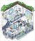 Room Scene Stickers with Cute Animals, Isometric Landscape, Adorabilities